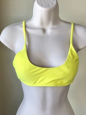 Yellow Basic Swim Top Size S